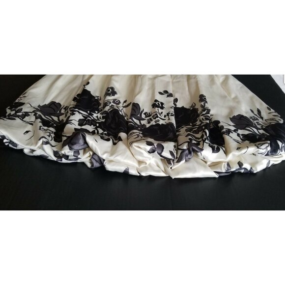 Forever 21 Women's Black Floral Beaded Waist Strapless Bubble Dress Size Medium - Picture 7 of 13